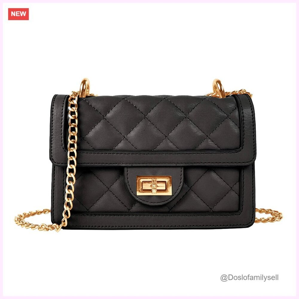 Small Quilted Crossbody Bag, PU Leather Mini Shoulder Bag for Women